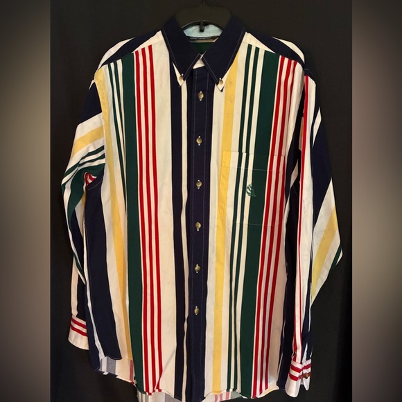 Nautica Multicolored Striped Button Down Men’s Shirt. Size Large. - Picture 1 of 8